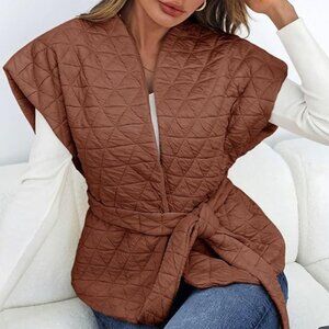 *Cicy Bell* Women's Quilted Puffer Vest Large NWOT